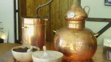 Destille Obstbrand Elsass Kupferbrennerei Eau de vie Herstellung