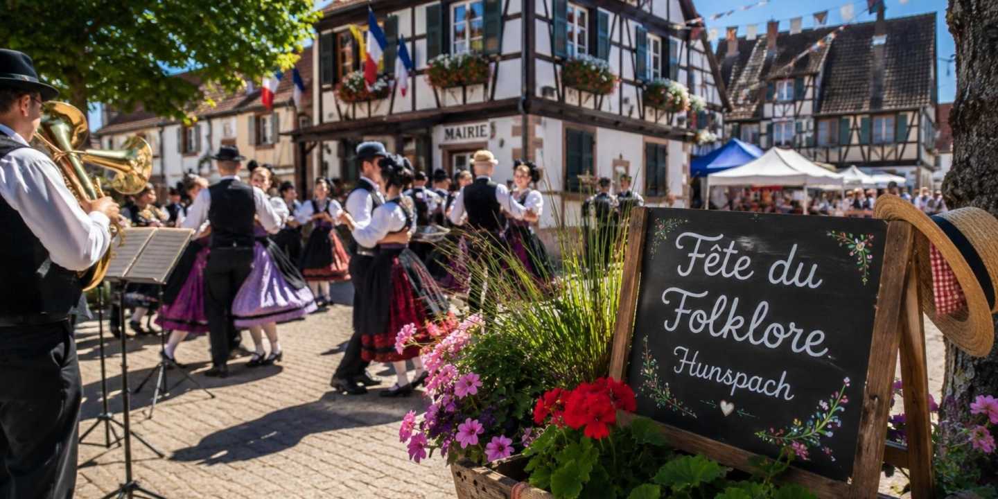 Folklorefest mit Musik, Tanz und Fachwerkhäusern im Elsass – Symbolbild Hunspach